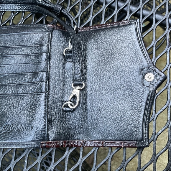 Cute Brighton Black & Brown Silver Heart & Hardware Removable Strap Wallet Bag! - Picture 6 of 16